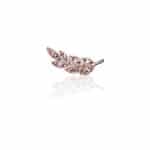 FoesJewelry Gem Feather Threaded Stud Earring, 14k Rose Gold