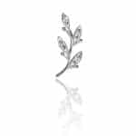 FoesJewelry Olive Branch Threaded Stud Earring, 14k White Gold