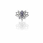 FoesJewelry Lotus Threaded Stud Earring, 14k White Gold
