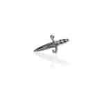 FoesJewelry Dagger Threaded Stud Earring, 14k White Gold