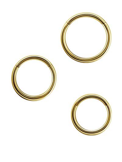 Gold Clicker Hoop, 16g, Medium, 18k Yellow Gold
