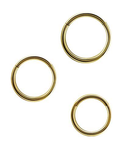 Gold Clicker Hoop, 18g, Medium, 18k Yellow Gold