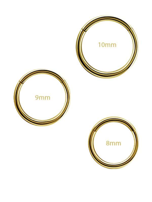 Gold Clicker Hoop, 18g, Medium, 18k Yellow Gold