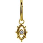 Eye Charm for Clicker Hoop, 18k Yellow Gold