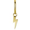 Lightning Bolt Charm for Clicker Hoop, 18k Yellow Gold
