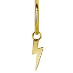 Lightning Bolt Charm for Clicker Hoop, 18k Yellow Gold