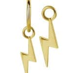 Lightning Bolt Charm for Clicker Hoop v2, 18k Yellow Gold