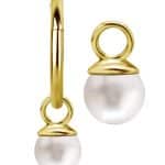 Freshwater Pearl Charm for Clicker Hoop, 18k Yellow Gold