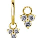 Trinity Charm for Clicker Hoop, 18k Yellow Gold