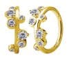 Flower Vine Clicker Earring, Conch Ring, 18k Yellow Gold