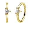 Triangle Gem Clicker Earring, Conch Ring, 18k Yellow Gold
