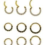 Pave Daith Clicker Earring, 18k Yellow Gold, Small