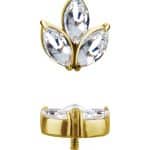 Marquise Lotus Push-In Stud Earring, 18k Yellow Gold