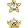 18k Yellow Gold 5mm Pave Star Stud