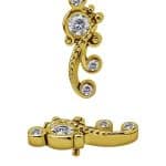 Elegance Threaded Stud Earring, 18k Yellow Gold
