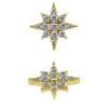Pave Northern Star Threaded Stud, 10mm, 18k Yellow Gold