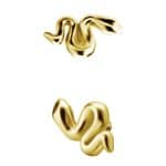 Snake Push-In Stud Earring, Mini, 18k Yellow Gold