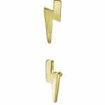 Lightning Bolt Push-In Stud Earring, Mini, 18k Yellow Gold