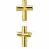 Cross Threaded Stud Earring, 18k Yellow Gold