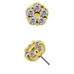 Mini Flower Push-In Stud Earring, 18k Yellow Gold