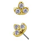 Mini Lotus Push-In Stud Earring, 18k Yellow Gold