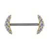 Nipple Barbell 5 Cluster, Push-In, 18k Yellow Gold