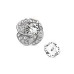 Rose Blossom Flower Threaded Stud Earring, 14k White Gold