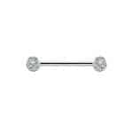 Nipple Barbell with Gems, Titanium