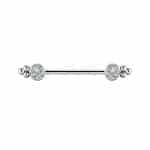 Nipple Barbell Tribead Gems, Titanium