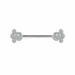 Nipple Barbell Cluster Gems, Titanium