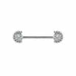Nipple Barbell Beaded Gems, Titanium