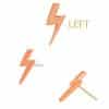 Junipurr Lightning Bolt Push-In Stud Earring, 14k Rose Gold
