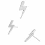 Junipurr Lightning Bolt Push-In Stud Earring, 14k White Gold