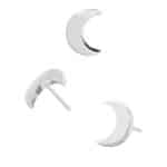 Junipurr Moon Push-In Stud Earring, 14k White Gold