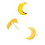 Junipurr Moon Push-In Stud Earring, 14k Yellow Gold