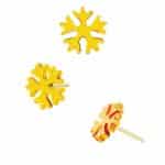 Junipurr Snowflake Push-In Stud Earring, Glossy, 14k Yellow Gold