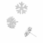Junipurr Snowflake Push-In Stud Earring, Sandblast, 14k White Gold