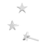 Junipurr Star Push-In Stud Earring, 14k White Gold