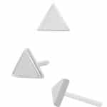 Junipurr Triangle Push-In Stud Earring, 14k White Gold