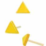 Junipurr Triangle Push-In Stud Earring, 14k Yellow Gold