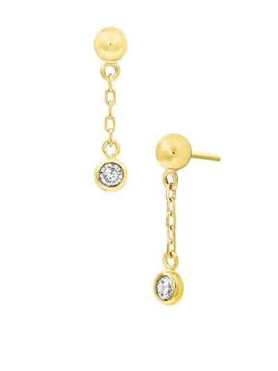 Junipurr Daphne Push-In Stud Earring, 14k Yellow Gold