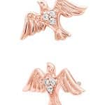 Junipurr Dove Push-In Stud Earring, 14k Rose Gold
