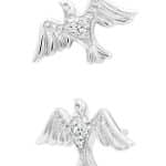 Junipurr Dove Push-In Stud Earring, 14k White Gold