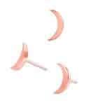 Junipurr Elrond Moon Push-In Stud Earring, 14k Rose Gold