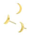 Junipurr Elrond Moon Push-In Stud Earring, 14k Yellow Gold