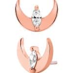 Junipurr Guardian Moon Push-In Stud Earring, 14k Rose Gold