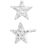 Junipurr Hammered Star Push-In Stud Earring, 14k White Gold