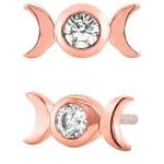 Junipurr Tauriel Push-In Stud Earring, 14k Rose Gold