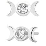 Junipurr Tauriel Push-In Stud Earring, 14k White Gold