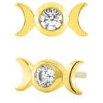 Junipurr Tauriel Push-In Stud Earring, 14k Yellow Gold